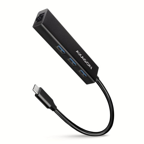 HMC-GL3A Wieloportowy hub USB 4in1, 5Gbps, 3x USB-A + GLAN, 20cm USB-C kabel