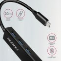 HMC-GL3A Wieloportowy hub USB 4in1, 5Gbps, 3x USB-A + GLAN, 20cm USB-C kabel