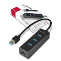 HUE-S2B Hub 4-portowy USB 3.2 Gen 1 charging hub, 30cm kabel, microUSB dodatkowe zasilanie