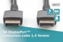 Kabel połączeniowy PREMIUM DisplayPort 8K60Hz UHD DP/DP M/M 2m Czarny