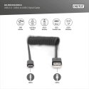 Kabel spiralny USB A/USB C, USB 2.0, PD 60W, max. 1m Czarny