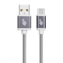 Kabel USB-USB C 1.5m szary sznurek premium