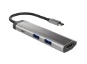 Stacja dokująca Multi Port Fowler Slim USB-C PD, 2x USB 3.0, HDMI 4K