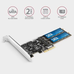 PCES-SA4M2 Kontroler PCIe 2x wewnętrzny port SATA 6G + 2x wewnętrzny port M.2 B-key SATA, SP & LP