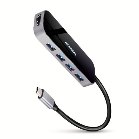 HMC-6H4A Wieloportowy hub 4x USB-A + HDMI, USB-C 3.2 Gen 1, PD 100W, 20cm USB-C kabel