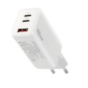 Ładowarka USB/USB-C QC4+ 65W technologia GaN Biała