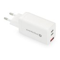 Ładowarka USB/USB-C QC4+ 65W technologia GaN Biała