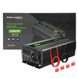 Przetwornica napięcia Monolith | 1000W | 2000W | 12V na 230V | Czysty Sinus