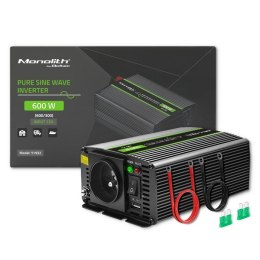 Przetwornica napięcia Monolith | 300W | 600W | 12V na 230V | Czysty Sinus