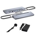 Stacja dokująca USB-C Metal Ergonomic 4K 3x Display Docking Station PD 100W + i-tec Universal Charger 100W (bundle)