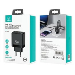 Ładowarka sieciowa USB-C+USB-A 45W GaN PD 3.0