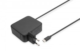 Ładowarka sieciowa zasilacz 1x USB-C PD 3.0 max. 100W GaN zintegrowany kabel 1,2m Czarna