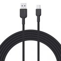 CB-NAC1 Black nylonowy kabel USB C - USB A | 1m | 3A | 60W PD | 20V