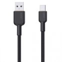 CB-NAC1 Black nylonowy kabel USB C - USB A | 1m | 3A | 60W PD | 20V