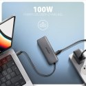 HMC-5H8K Wieloportowy hub USB 5in1, 5Gbps, 2x USB-A, 1x USB-C, HDMI 8K/30Hz, PD 100W, 15cm USB-C kabel