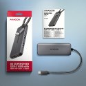 HMC-5H8K Wieloportowy hub USB 5in1, 5Gbps, 2x USB-A, 1x USB-C, HDMI 8K/30Hz, PD 100W, 15cm USB-C kabel