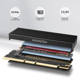 PCEM2-XS Adapter wewnętrzny PCIe x16, M.2 NVMe, chłodnica