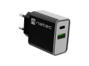 Ładowarka sieciowa Ribera 1x USB-A + 1x USB-C 20W Czarna