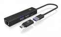 Hub IB-HUB1439-LAN 4w1 HUB, 1x USB-C, 2xUSB-A, 1x LAN