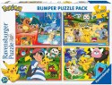 Puzzle 4x100 elementów Pokemon zestaw