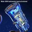 Ładowarka samochodowa 30W 1xUSB + 1xUSB-C Fast Charge