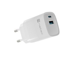 Ładowarka sieciowa Ribera GAN 1X USB-A + 1X USB-C 30W Biała