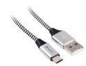 Kabel USB 2.0 TY PE-C A Male 1.0m czarno-srebrny