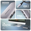 HMC-6G2L Wieloportovy hub USB 6in1, 10Gbps, 2xUSB-A, 1xUSB-C, HDMI 4K/60Hz, PD 100W, GLAN, 15cm USB-C kabel