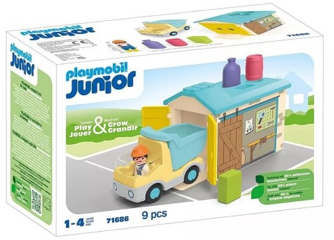 Zestaw z figurką Junior 71686 Ciężarówka z garażem z funkcją sortera