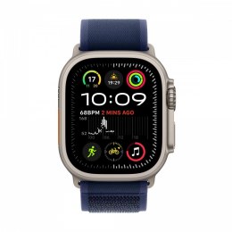 Watch Ultra 2 GPS + Cellular, koperta 49 mm z tytanu w kolorze naturalnym z opaską Trial S/M w kolorze niebieskim