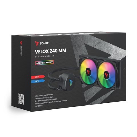 Chłodzenie wodne CPU ARGB VELOX 240mm Chłodzenie wodne CPU ARGB VELOX 240mm