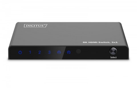 Przełącznik/Switch 8K HDMI 3x1, 60Hz (4:4:4), HDR, HDCP 2.3, pilot, Czarny Przełącznik/Switch 8K HDMI 3x1, 60Hz (4:4:4), HDR, HDCP 2.3, pilot, Czarny