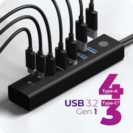 Hub IB-HUB1737-C3 7-Port USB 3.2 Gen 1 Hub, 3x USB Type-C., 4x USB Type-A