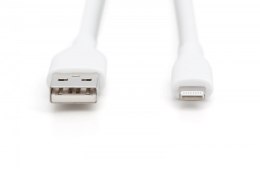 Kabel zasilający silikonowy USB-A - Lightning, USB 2.0 12W, certyfikat MFI, 0,5m Biały