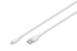 Kabel zasilający silikonowy USB-A - Lightning, USB 2.0 12W, certyfikat MFI, 2m Biały