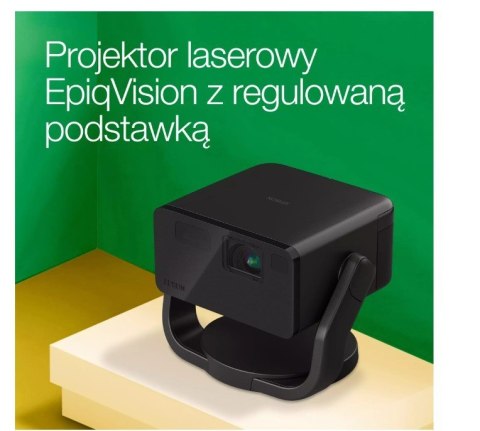 Projektor mini laser EF-22B czarny z podstawą FHD/1000L/5m:1 Projektor mini laser EF-22B czarny z podstawą FHD/1000L/5m:1