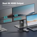 Stacja dokująca USB Typ C 8-portów 2x HDMI 4K/60Hz PD 3.0