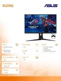 Monitor 27 cali XG27AQ ROG STRIX WQHD IPS 170Hz 1mGTG HDMIx2 DP USB3.0 Głośnik PIVOT