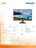 Monitor 273S1 27 cali IPS HDMI DP USB-C Pivot