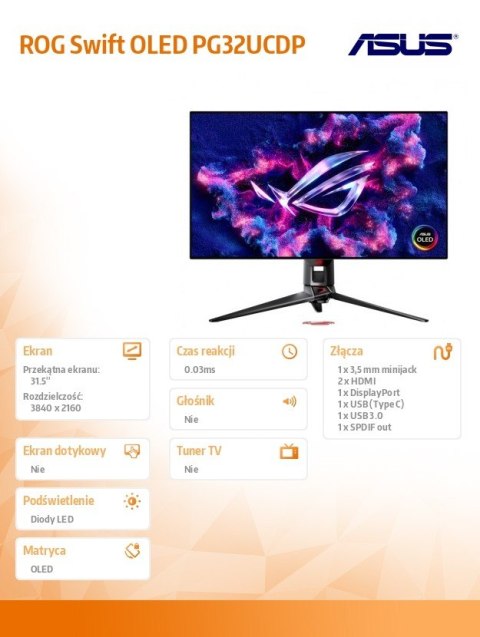 Monitor 32 cale PG32UCDP DP HDMIx2 USB-C Monitor 32 cale PG32UCDP DP HDMIx2 USB-C