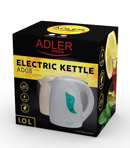 Czajnik elektryczny Adler AD 08w (900W 1l; kolor biały) Czajnik elektryczny Adler AD 08w (900W 1l; kolor biały)
