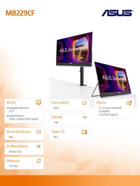 Monitor 21.5 cala MB229CF Monitor 21.5 cala MB229CF