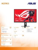 Monitor 27 cali XG27ACS ROG IPS-F 180Hz 1MS/350cd/m2/HDMI DP PIVOT USB-C H:0-120MM