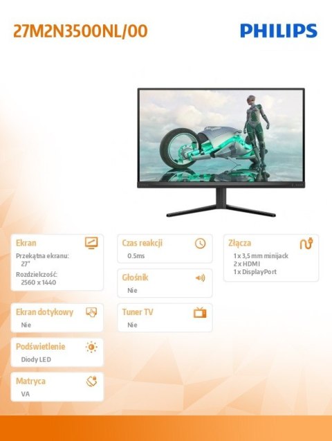 Monitor 27M2N3500NL 27 cali Fast VA 180Hz HDMIx2 DP Monitor 27M2N3500NL 27 cali Fast VA 180Hz HDMIx2 DP