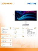 Monitor 34B2U5600C 34 cale Curved VA HDMIx2 DP HAS USB-C Głośniki