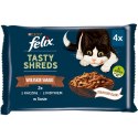 FELIX Tasty Shreds z kaczką i indykiem - mokra karma dla kota - 4x 80g