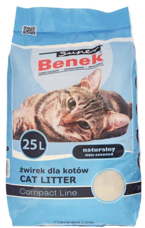 CERTECH Super Benek Compact Naturalny - żwirek dla kota zbrylający 25 l