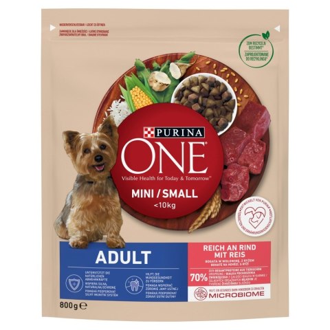 PURINA One Mini Adult Wołowina, ryż - sucha karma dla psa - 800 g PURINA One Mini Adult Wołowina, ryż - sucha karma dla psa - 800 g