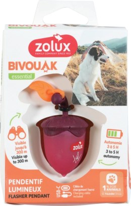 ZOLUX Zawieszka do obroży BIVOUAK czerw orzech USB