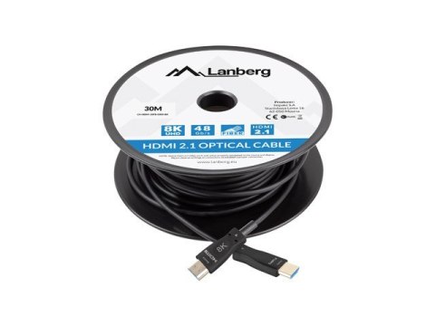 LANBERG KABEL HDMI M/M V2.1 30M 8K OPTYCZNY AOC CA-HDMI-30FB-0300-BK LANBERG KABEL HDMI M/M V2.1 30M 8K OPTYCZNY AOC CA-HDMI-30FB-0300-BK